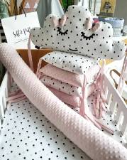    -  (  4  6  35x35) Cloud Marker Dot's & Minky Baby Pink